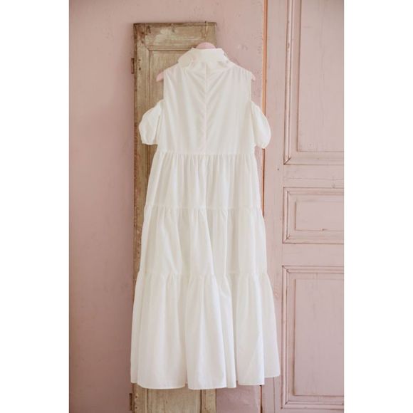 NWOT Rosemarie Seoir white cold shoulder maxi dress - Picture 4 of 5